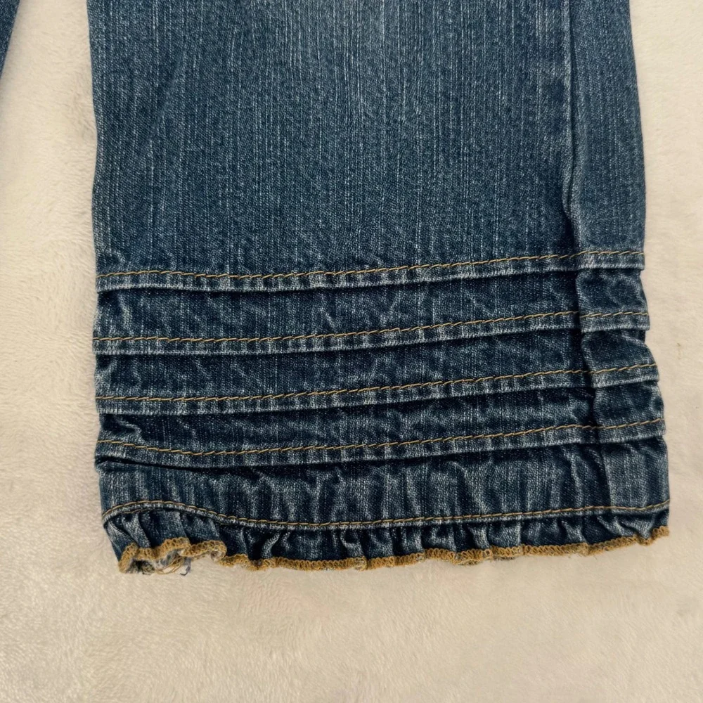 The Childrens Place Toddler Girls Vintage Y2K Ruffle Hem Denim Jeans 24 Months